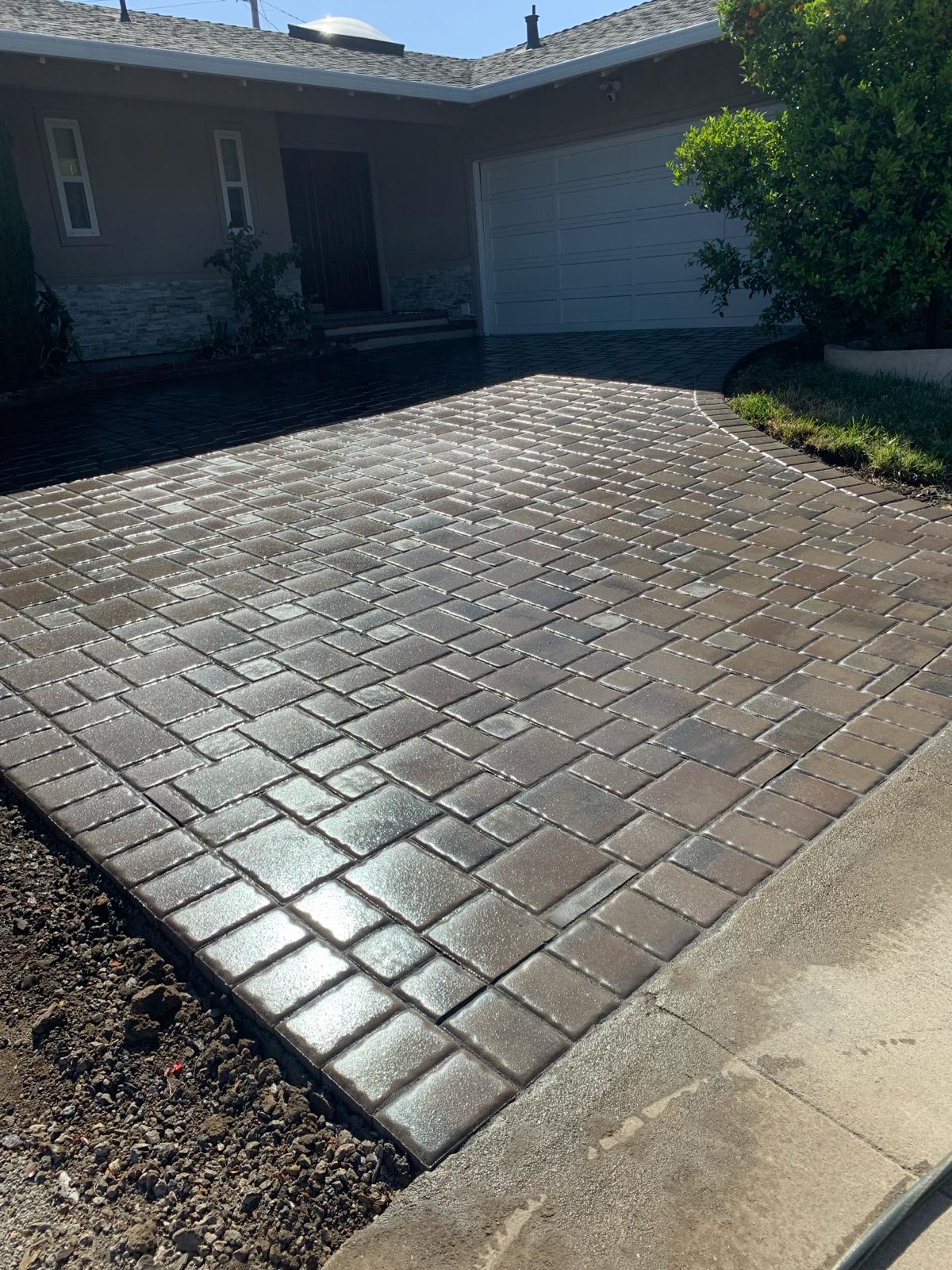 Completed paver driveway